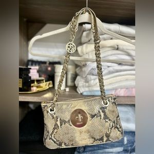 DKNY Metallic Python Snakeskin Leather Purse